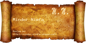 Minder Nimfa névjegykártya